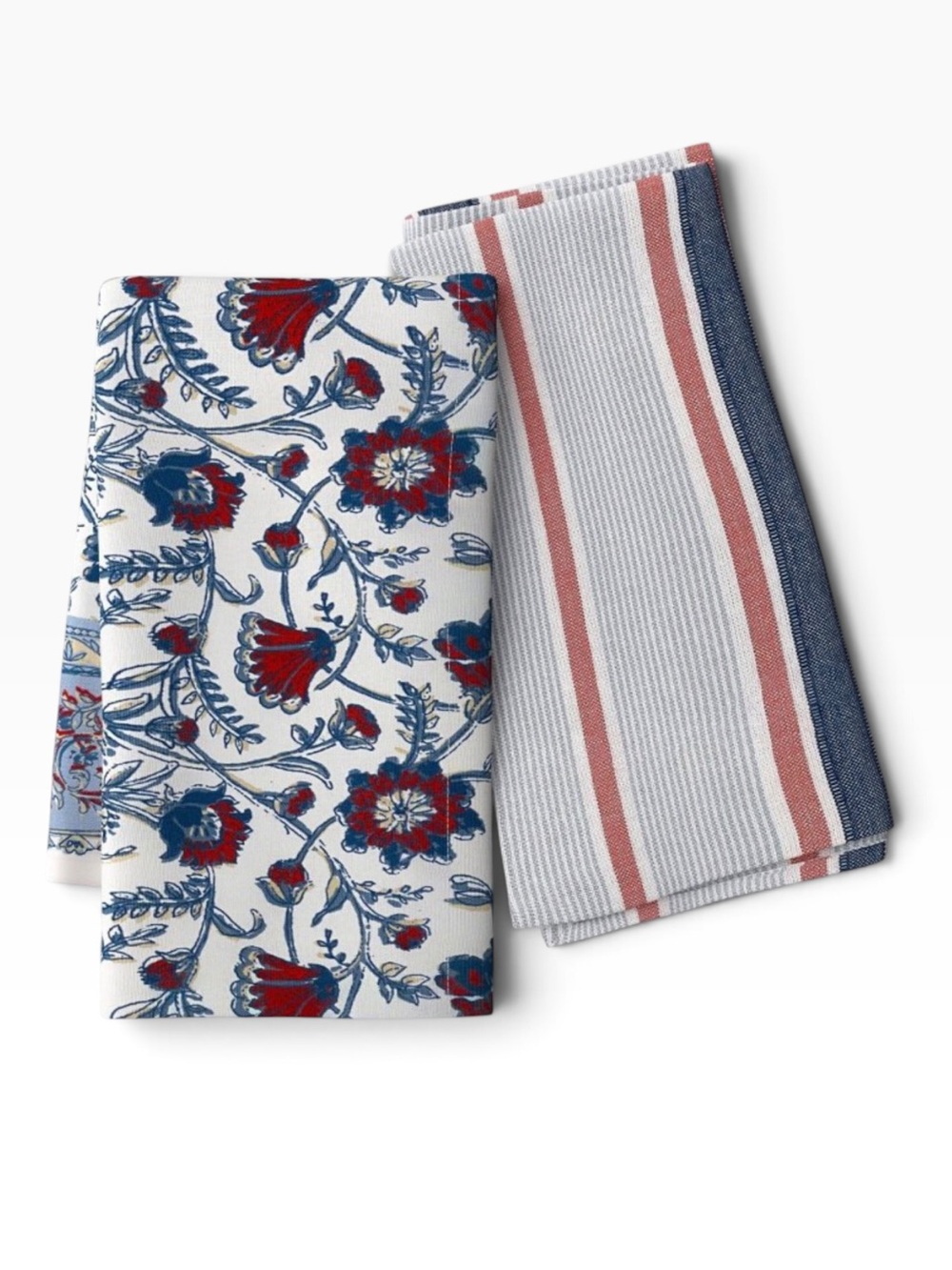 Threshold 2 Pack Floral Striped Kitchen Towels 18x28